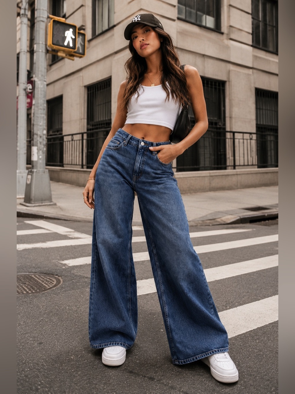 Aeropostale High Rise Wide Leg Jeans Size 10 NWT 100% Cotton Dark Wash Denim